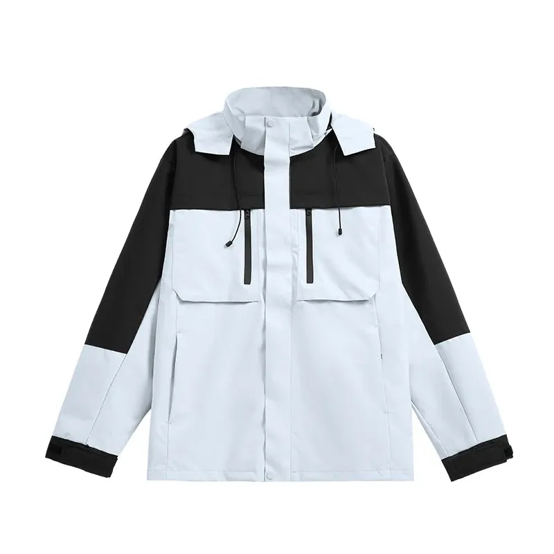 Spring Colorblock Hiking Hooded Jacket
