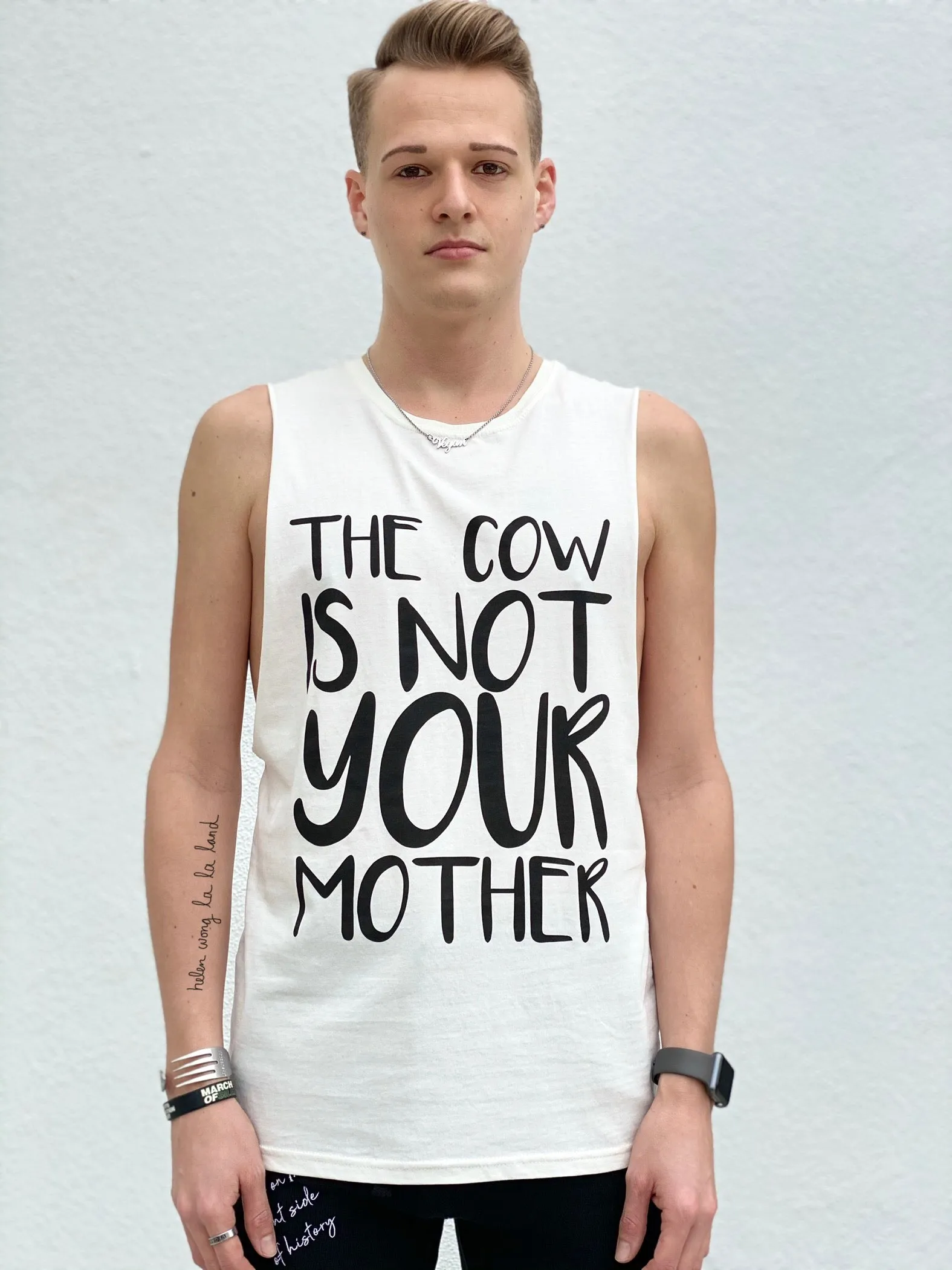 (S/S 2020) The Cow Is Not Your Mother sleeveless tee in CREAM ORGANIC