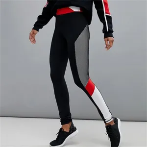 Stitching Color Yoga Pants Female Elastic Slim Feet Pencil Pants