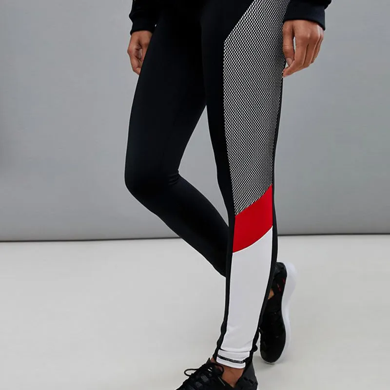 Stitching Color Yoga Pants Female Elastic Slim Feet Pencil Pants