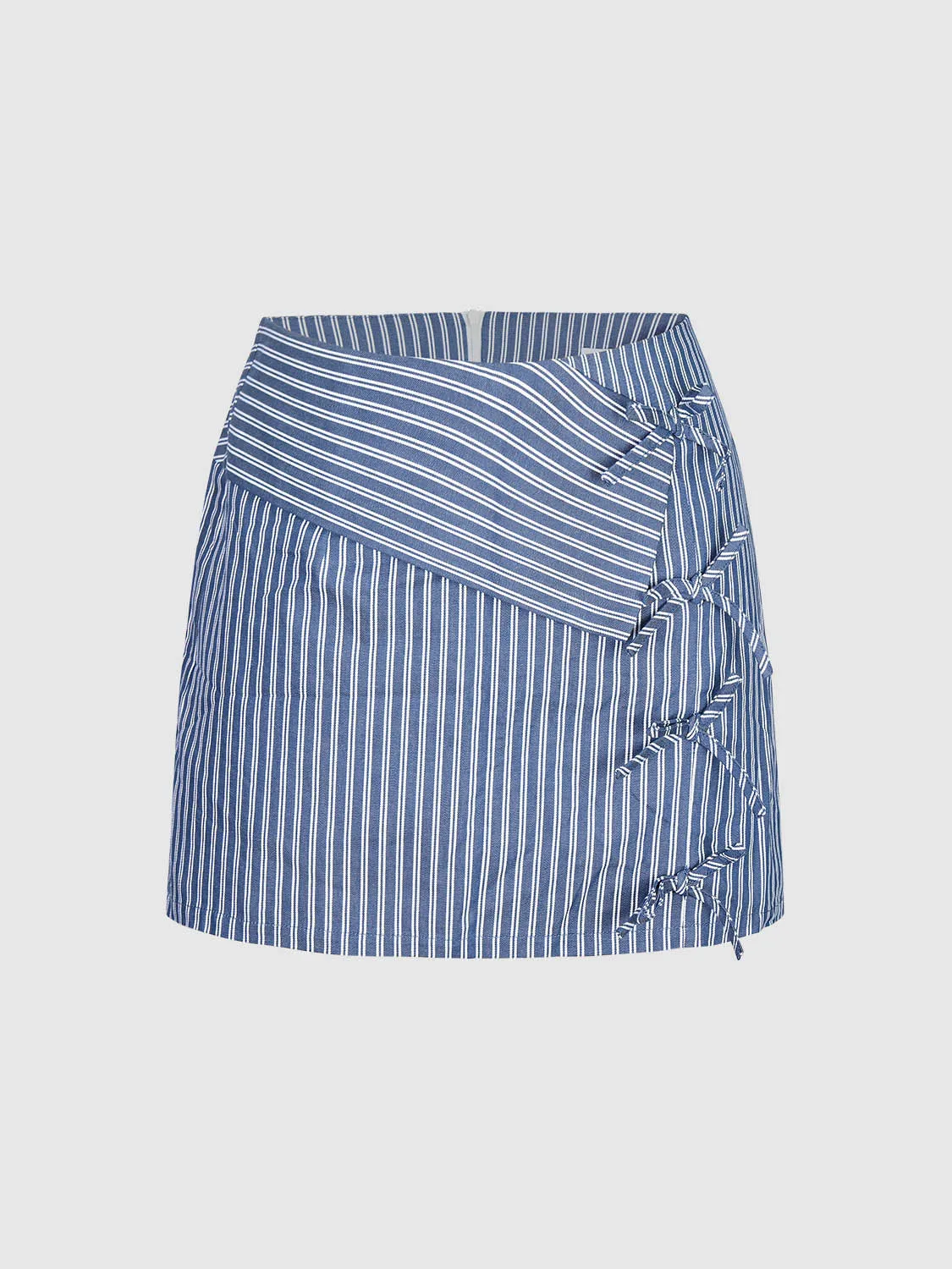 Stripe Mini Lace Up Skirts