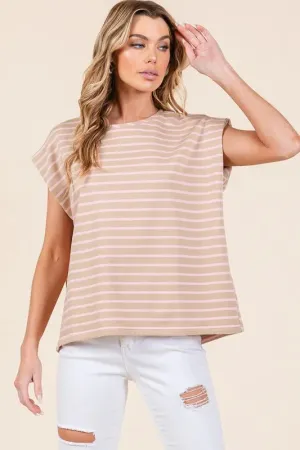 Striped Muscle Sleeve Top