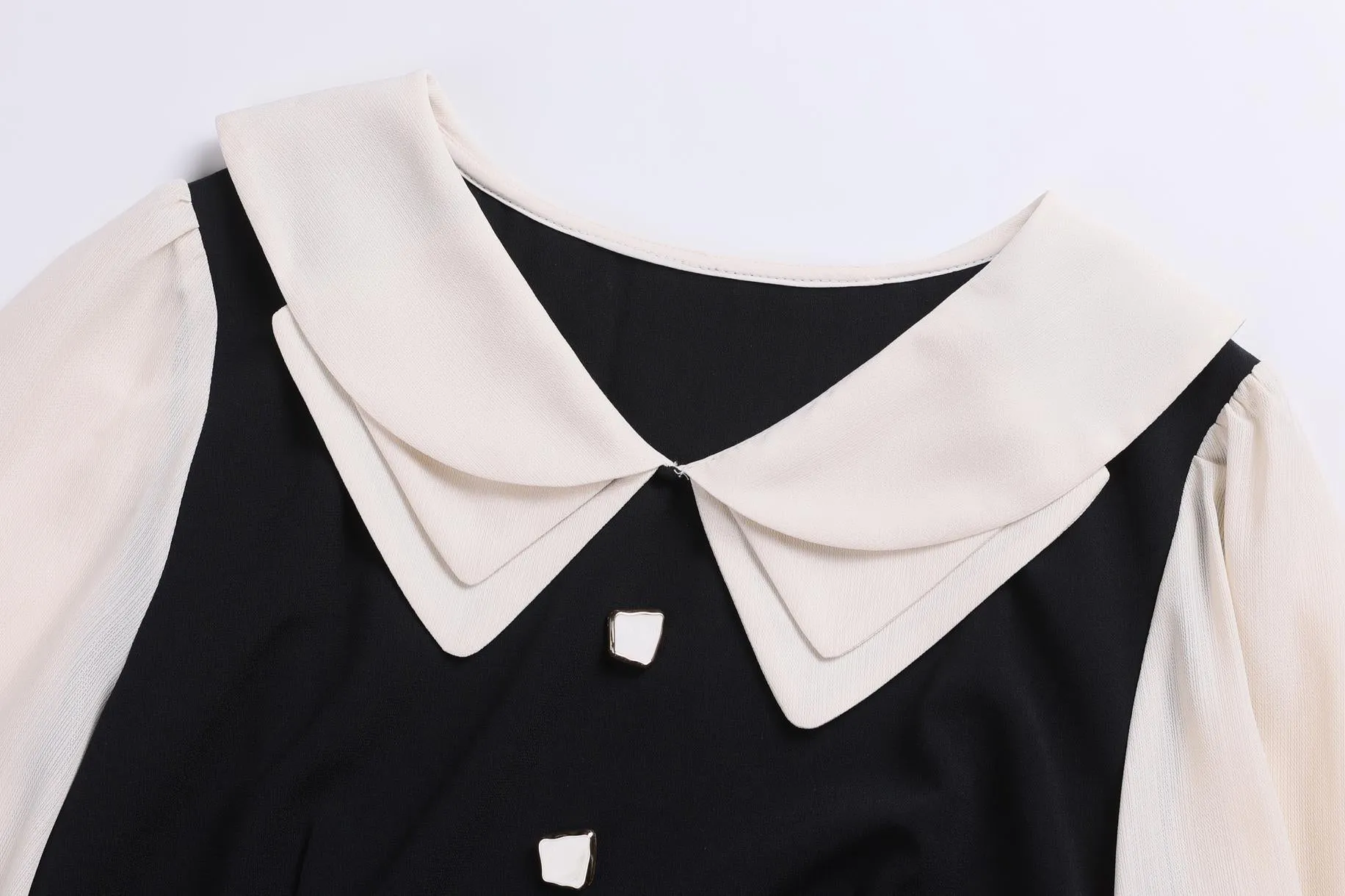 Stylish Faux Two-Piece T-Shirt T-Shirt Dress with Patchwork Design