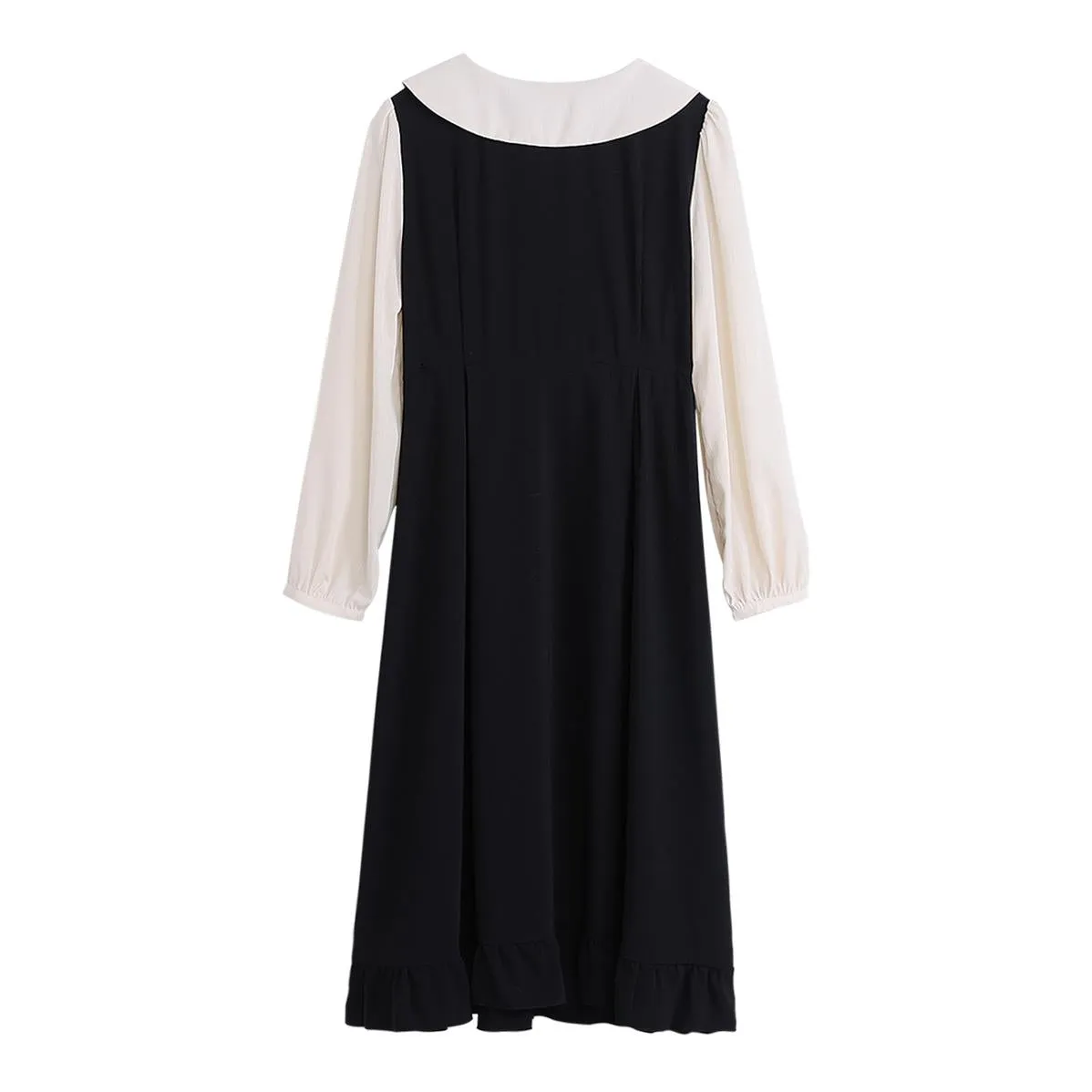 Stylish Faux Two-Piece T-Shirt T-Shirt Dress with Patchwork Design