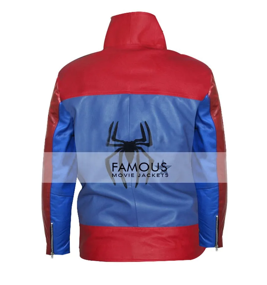 Stylish Spider Man Red Leather Jacket