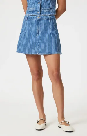 Summer Denim Front Pleat Mini