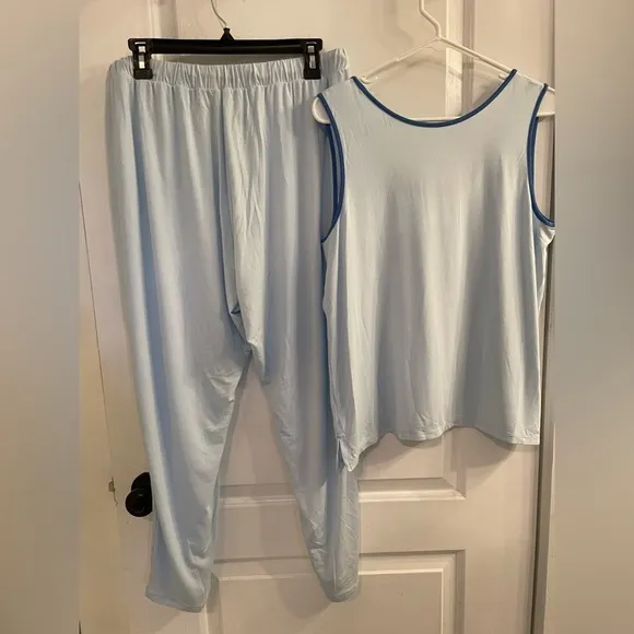 Summersalt Modal Pajama Lounge Set Tank Pants Blue Large