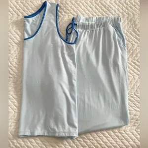 Summersalt Modal Pajama Lounge Set Tank Pants Blue Large