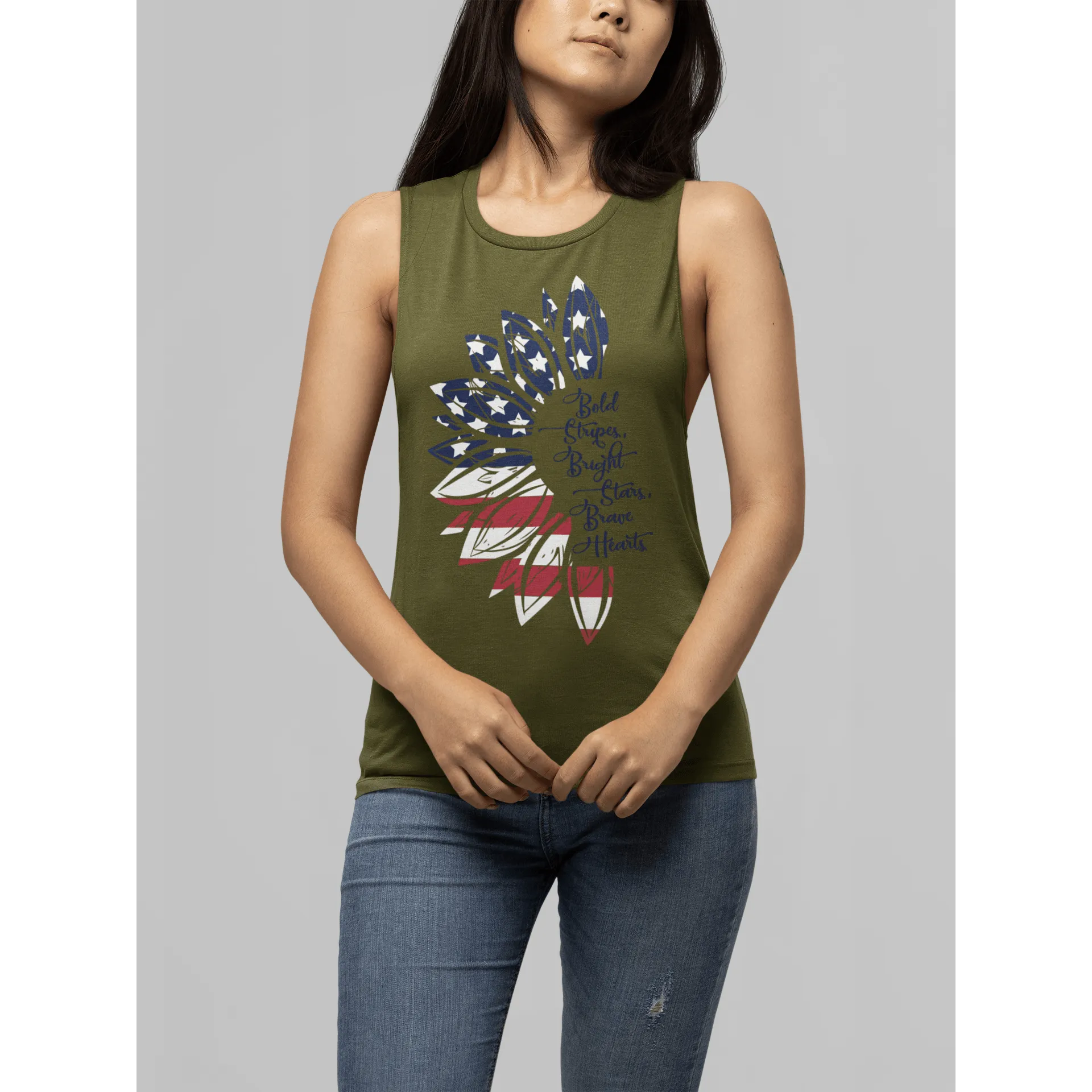 Sunflower Patriot Muscle Tank