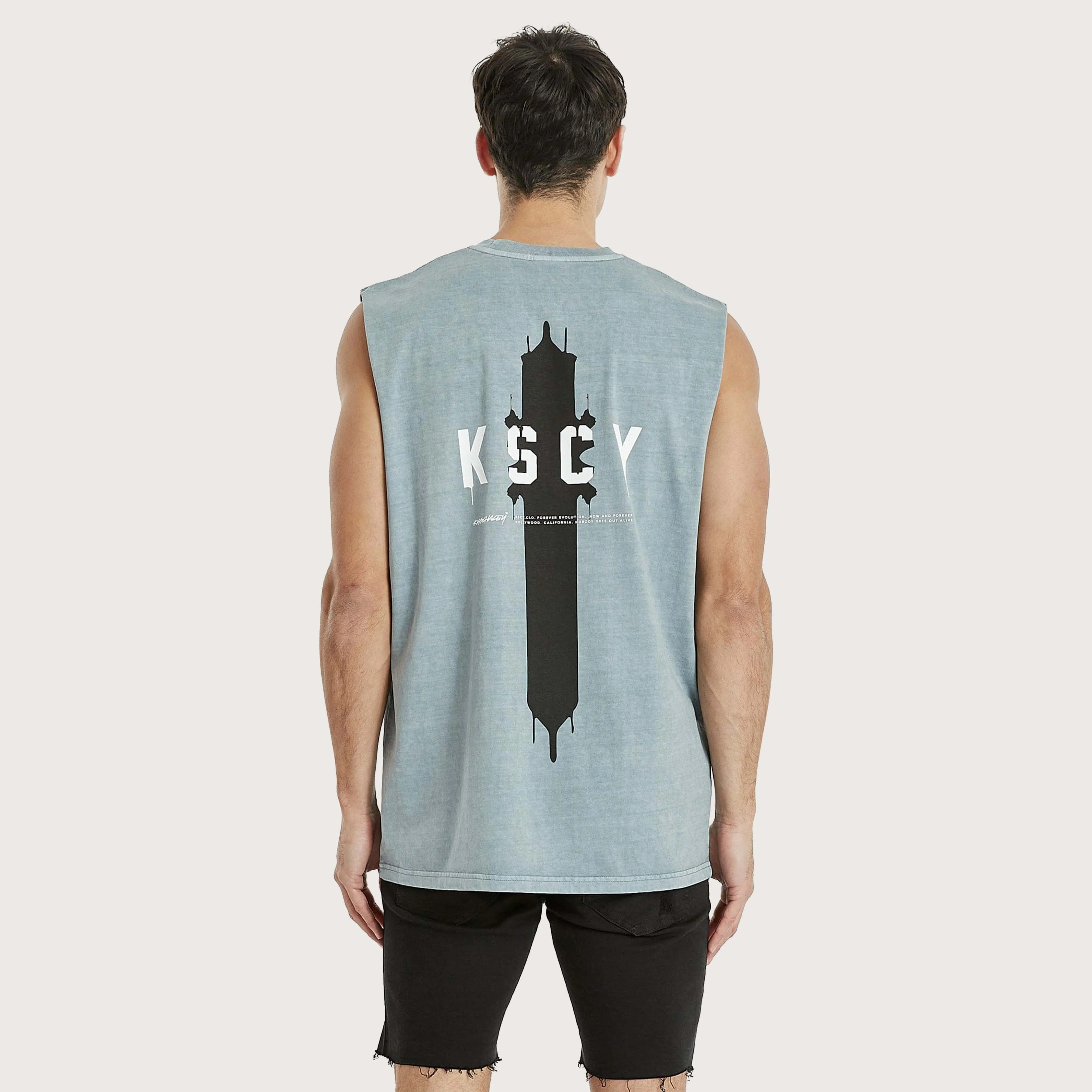 Sunset Relaxed Muscle Tee Pigment Lead