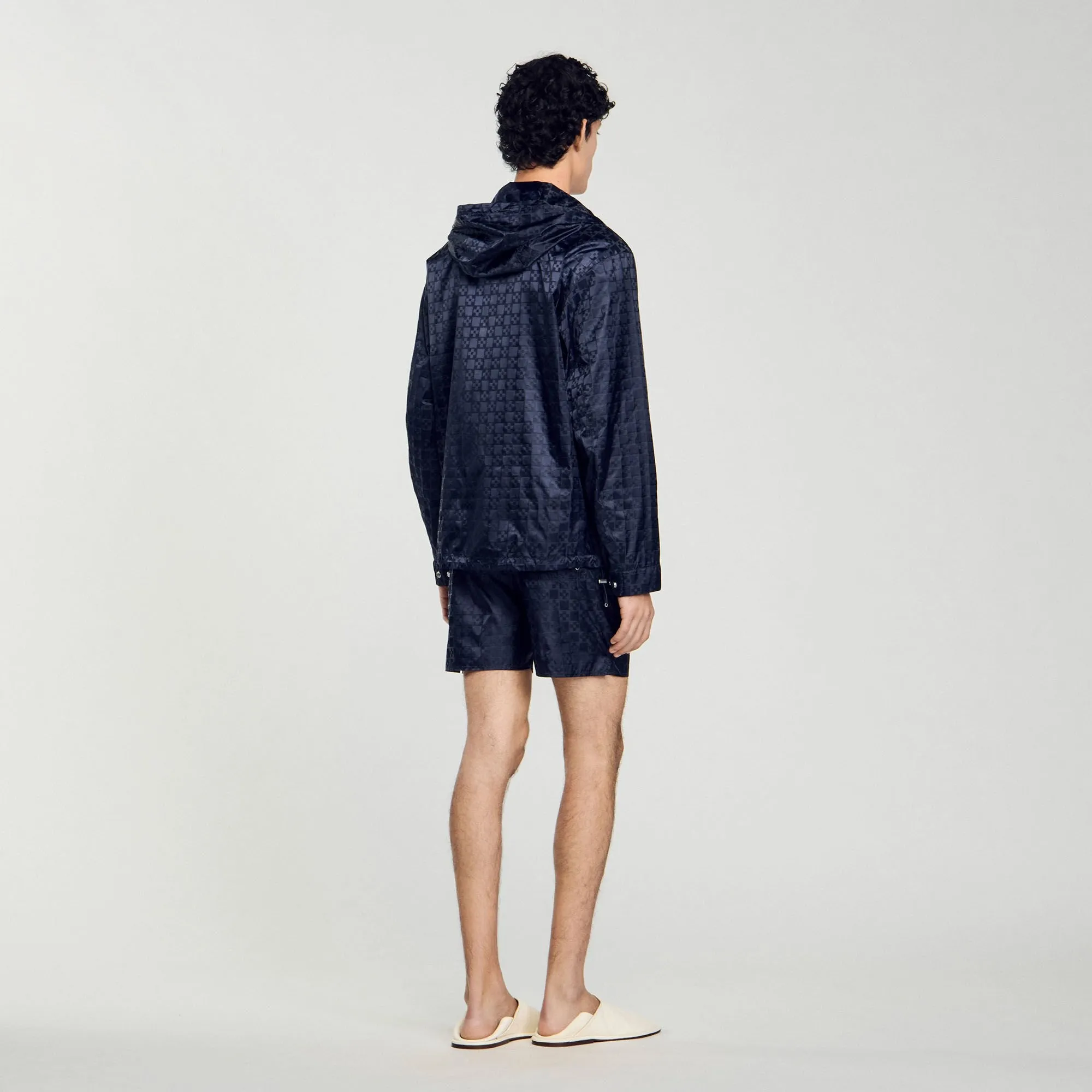 Surf Squarecross Nylon Jacquard Leger Square Cross Nylon Jacket Midnight Blue