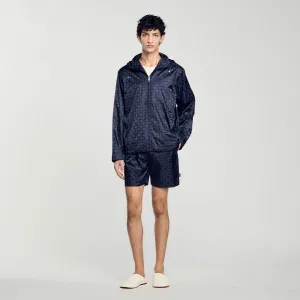 Surf Squarecross Nylon Jacquard Leger Square Cross Nylon Jacket Midnight Blue