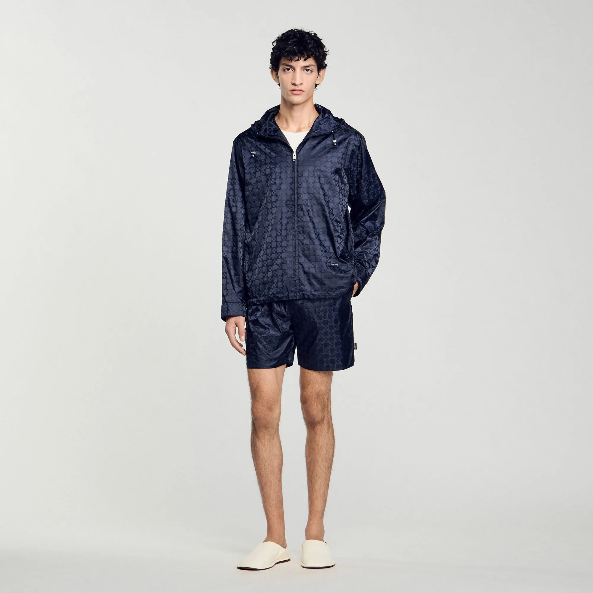 Surf Squarecross Nylon Jacquard Leger Square Cross Nylon Jacket Midnight Blue