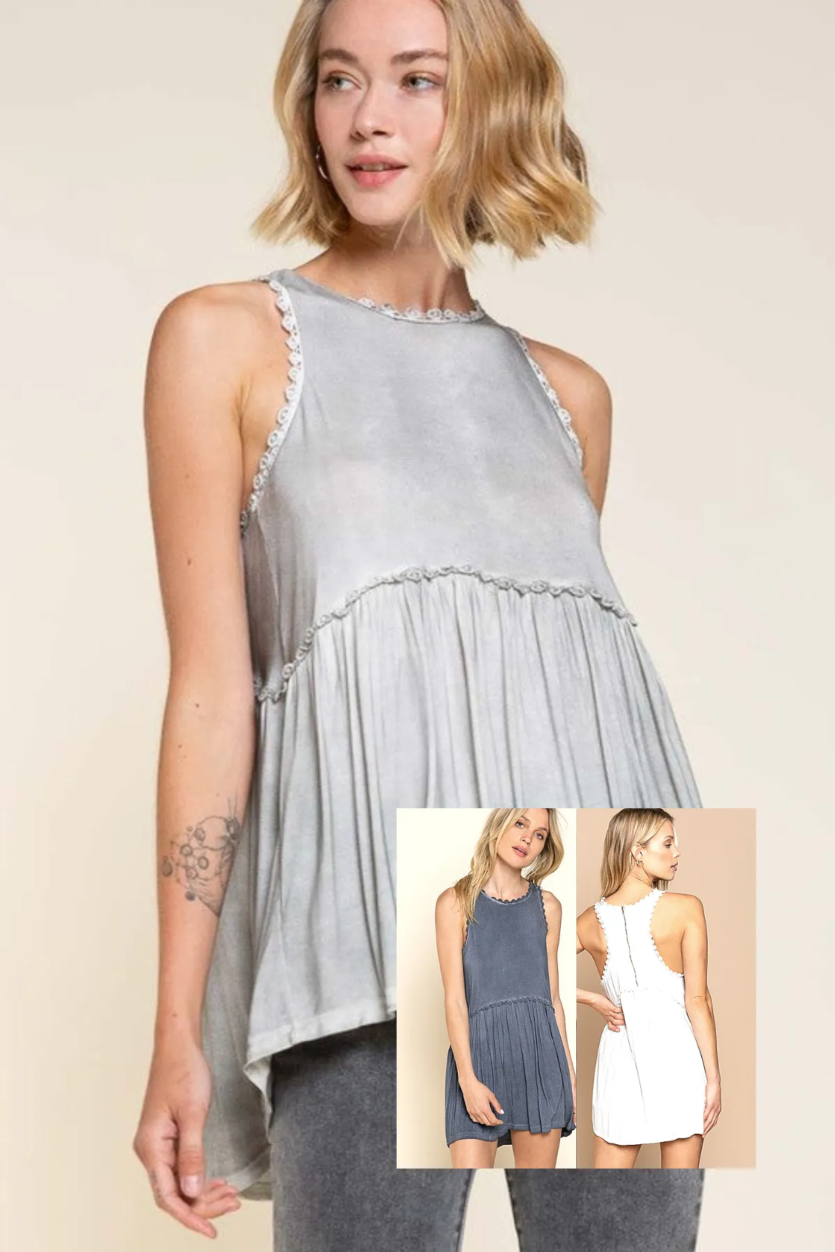 Sweet and Simple Babydoll Knit Tank Top