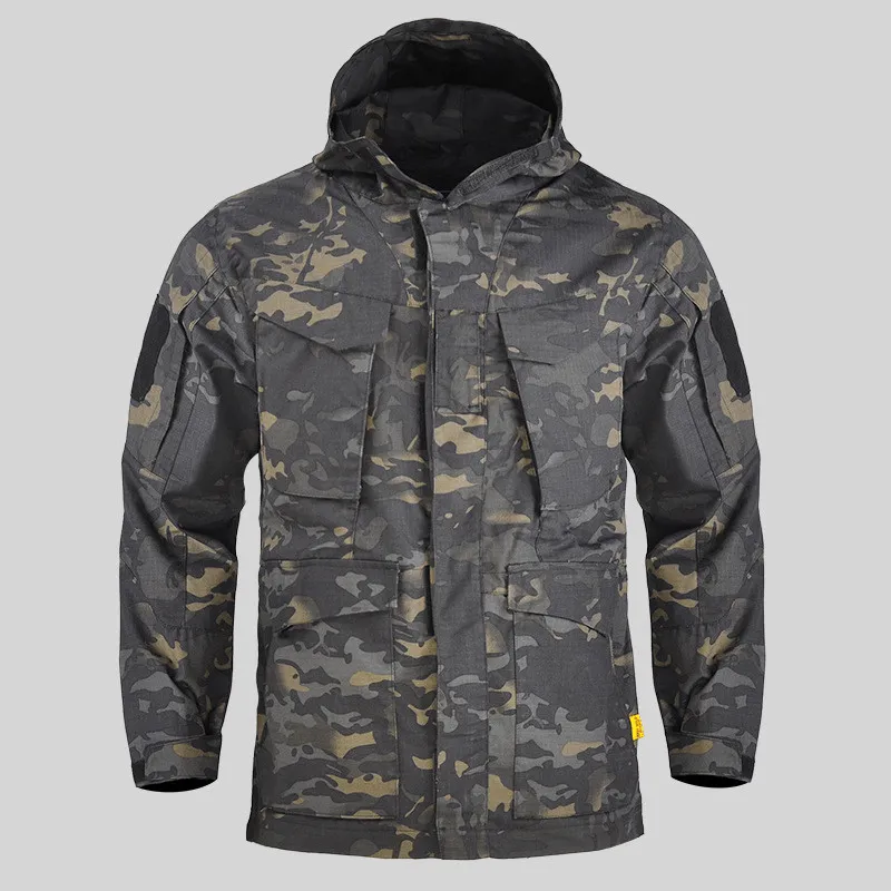 Tactical Windbreaker Mid-Length Men'S Jacket Waterproof