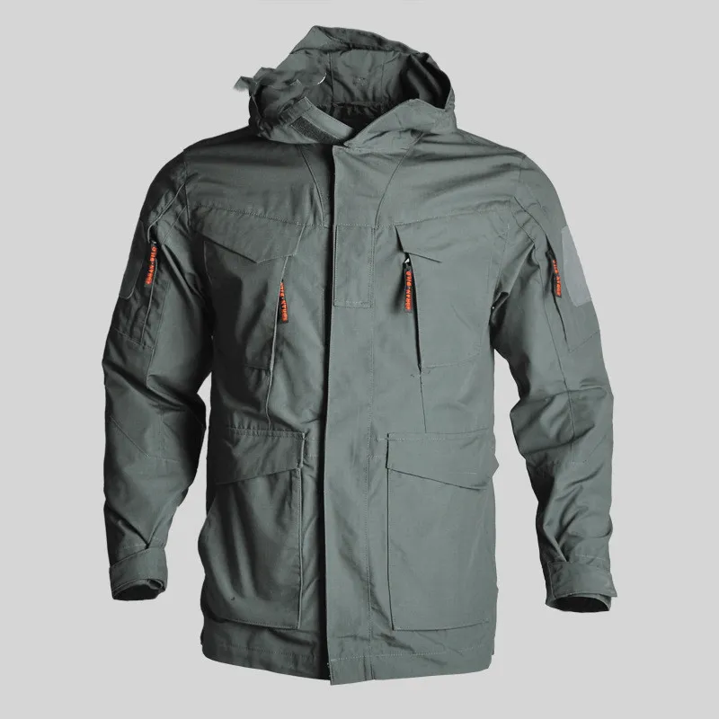 Tactical Windbreaker Mid-Length Men'S Jacket Waterproof