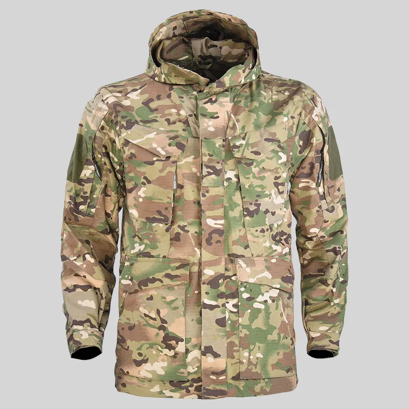 Tactical Windbreaker Mid-Length Men'S Jacket Waterproof