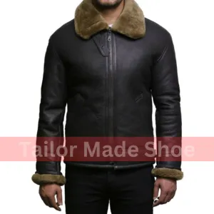 Tailor Made Men's Genuine Brown Sheepskin Leather Flying Pilot B3 Stylish Jacket