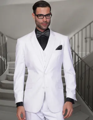 TAZZA WHITE BIG & TALL REGULAR FIT 3 PC SUIT