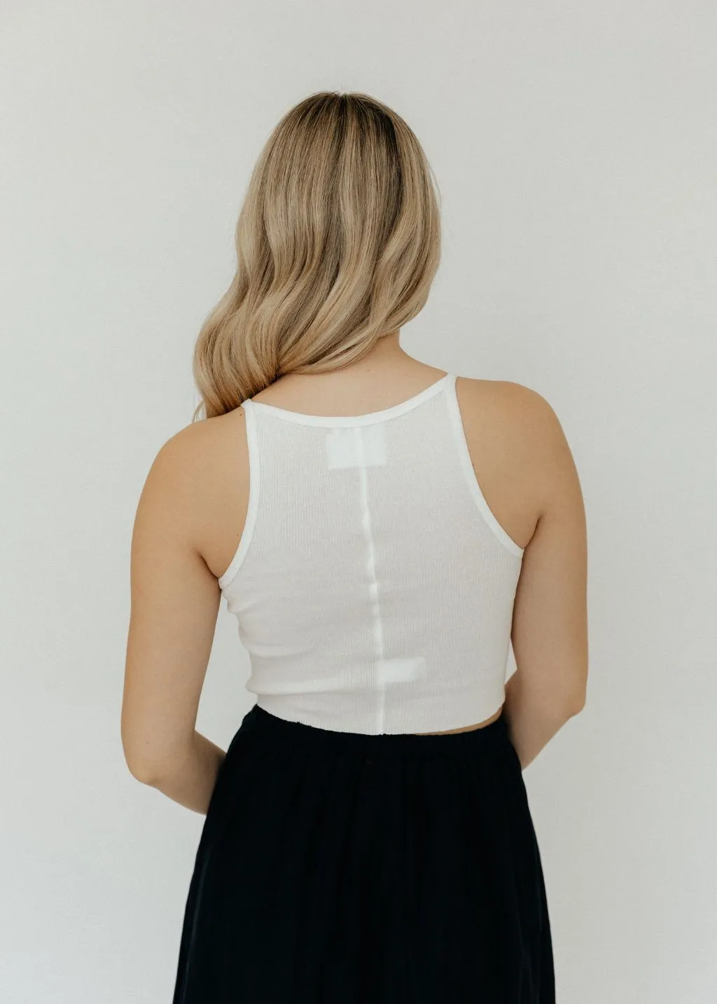 Éterne Cropped Rib Tank in Ivory