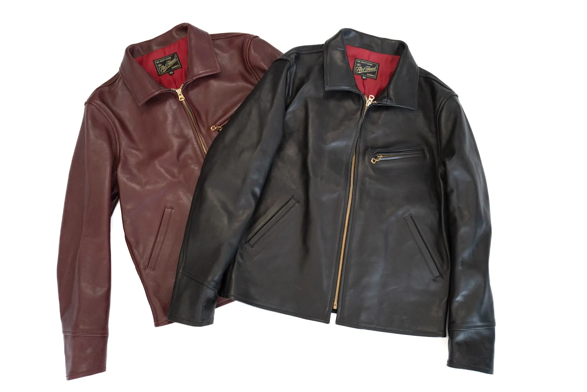 The Flat Head Horsehide 40s Single Sport Jacket (Wine Tea-cored)