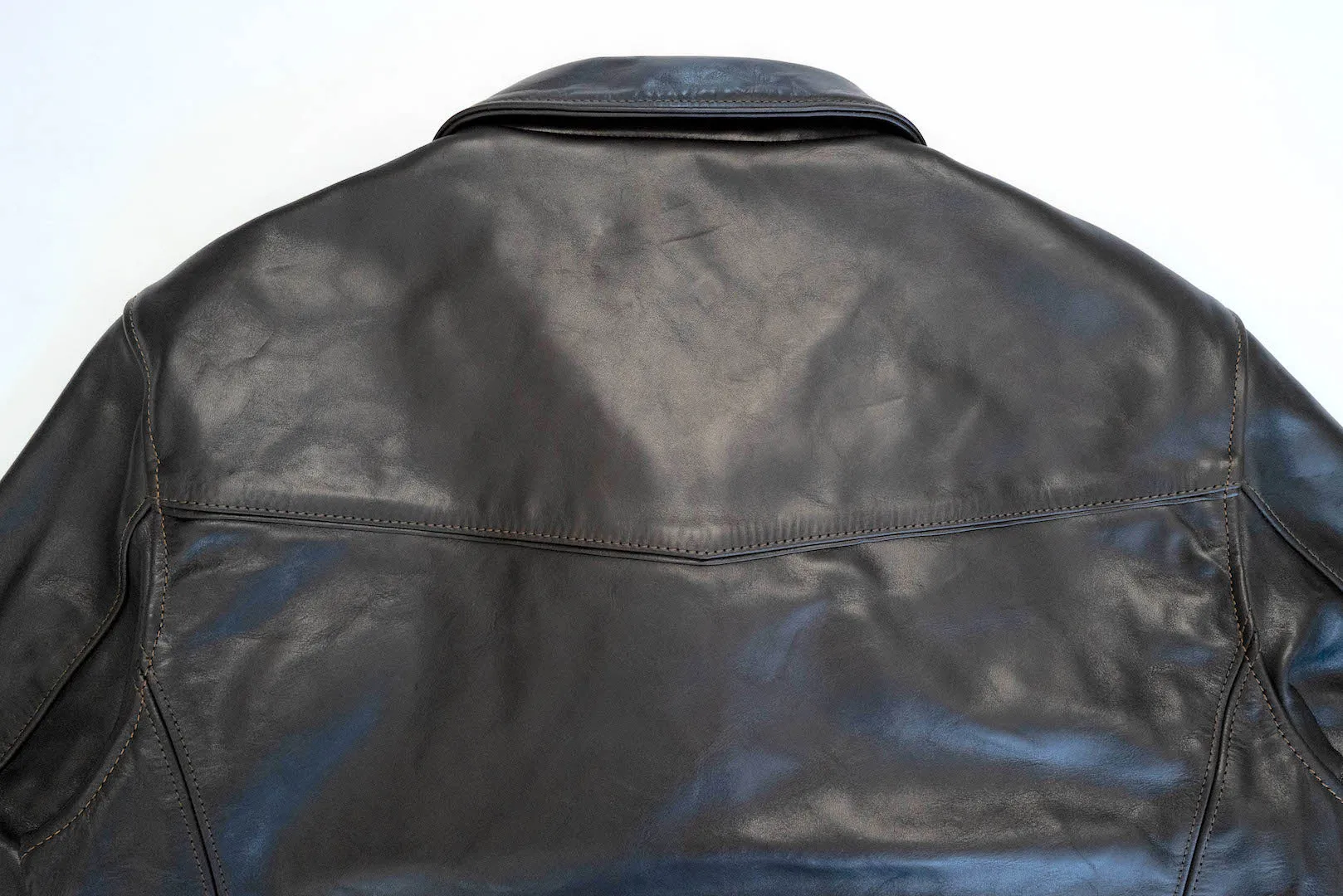 The Flat Head Horsehide 50s Single Riders Jacket (Black Tea-Cored)