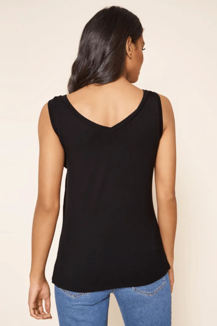 The Perfect V Neck Tank - Black