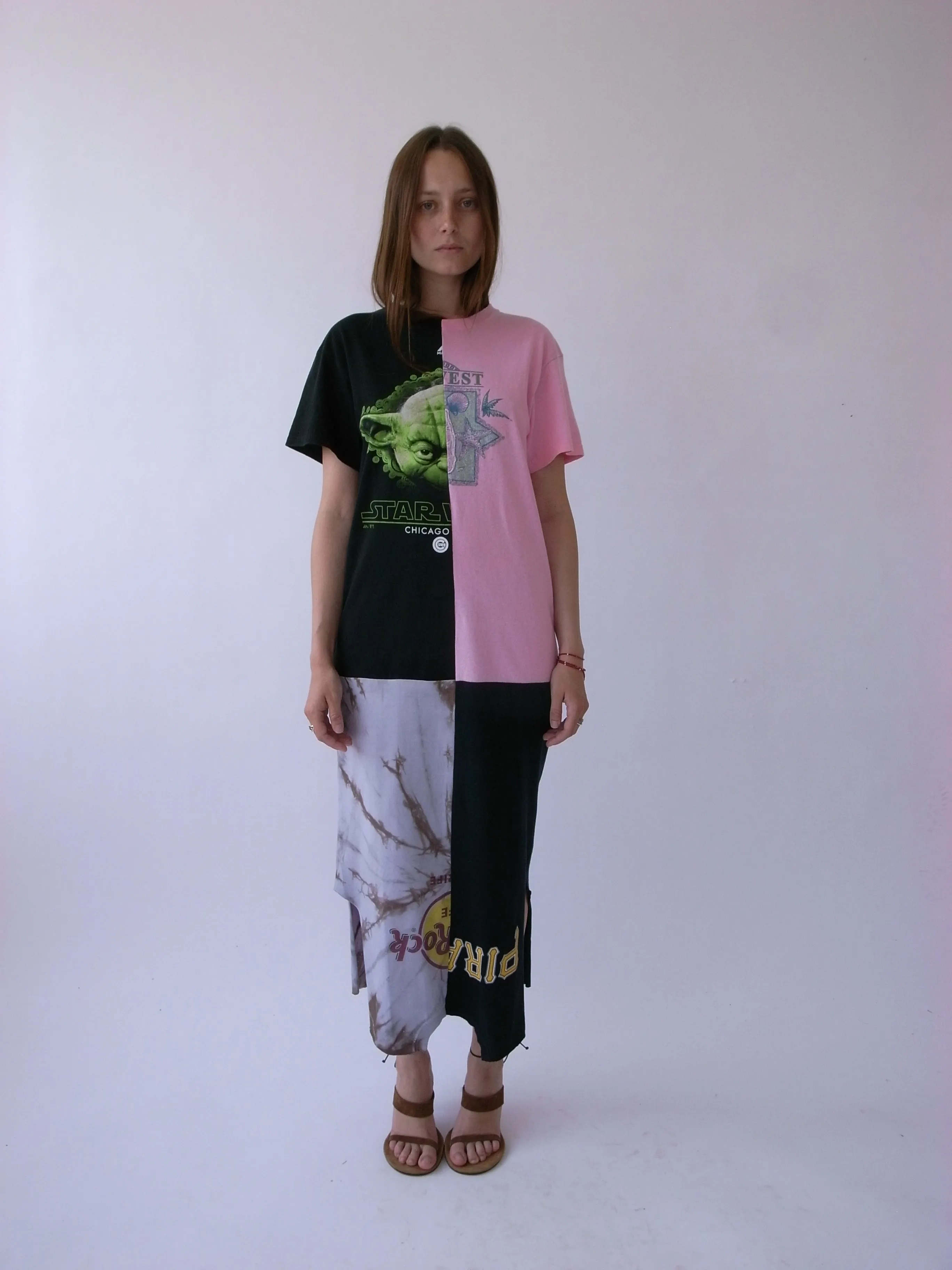 The Reconstituted Short-Sleeve T-Shirt Dress — Extra Small