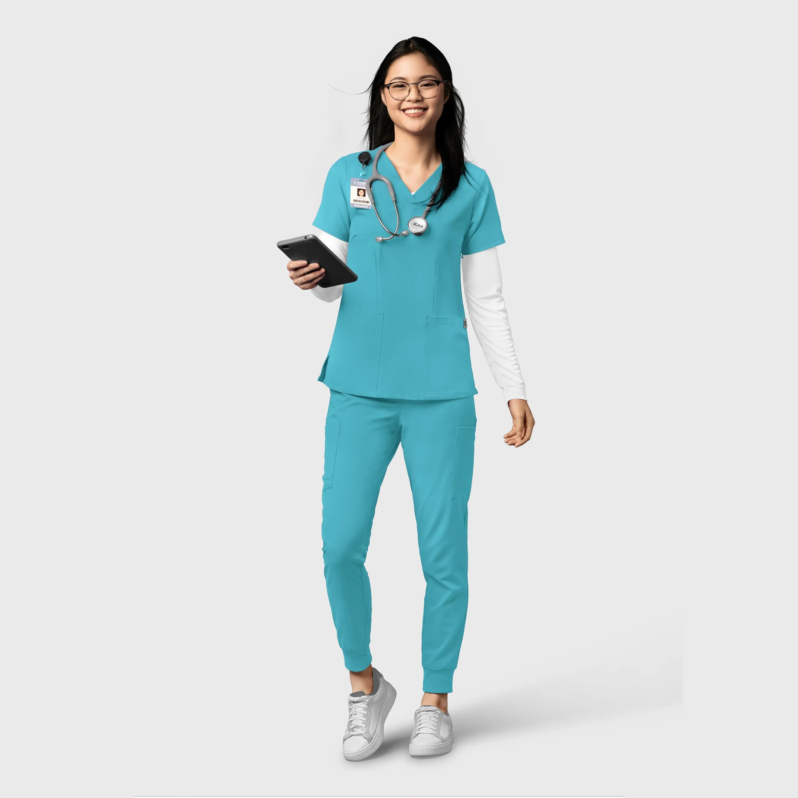 Thrive 5122 Cargo Jogger Scrub Pants Teal Blue