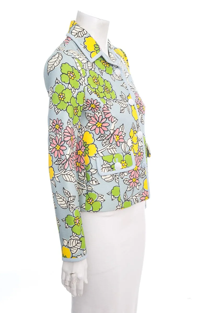Tory Burch Blue Floral Jacket SZ 00 NWT