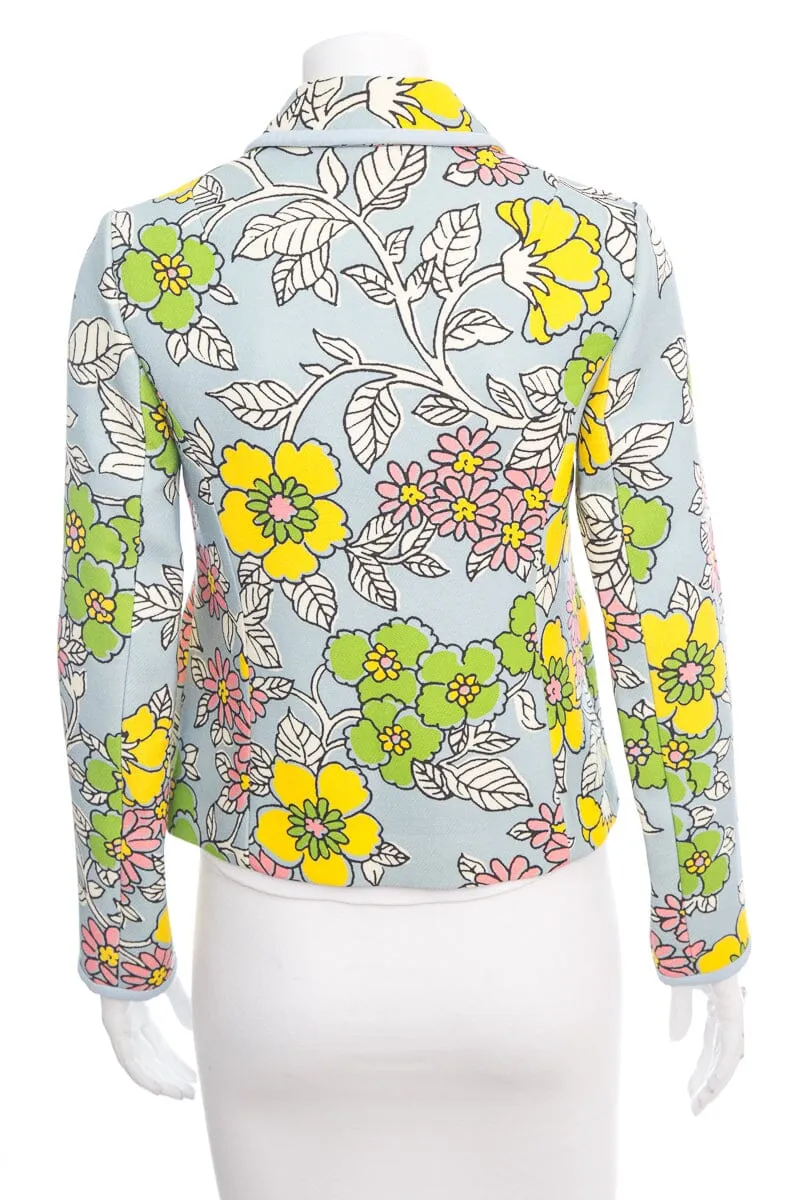 Tory Burch Blue Floral Jacket SZ 00 NWT