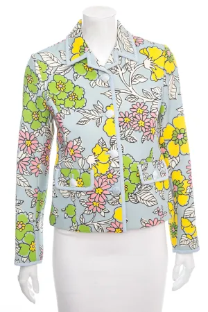 Tory Burch Blue Floral Jacket SZ 00 NWT