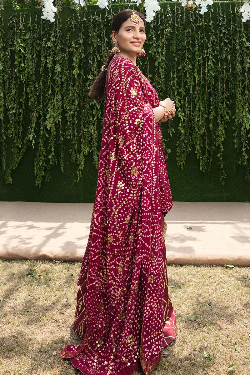 Traditional Chunri Outfit in Maroon Color #Y6087