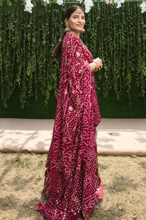 Traditional Chunri Outfit in Maroon Color #Y6087