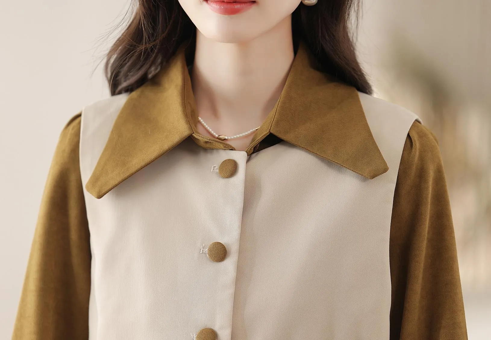 Trendy Button-up Dress in Cotton Poplin for Women