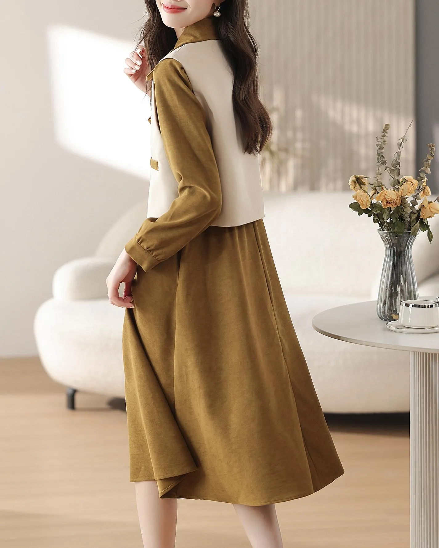 Trendy Button-up Dress in Cotton Poplin for Women