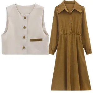 Trendy Button-up Dress in Cotton Poplin for Women