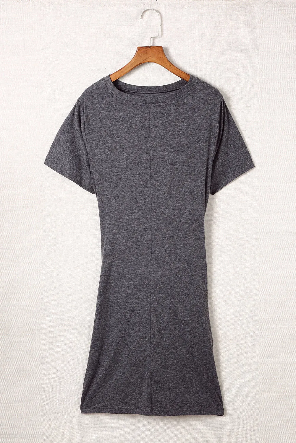 Twist Front Mini Dress with Hollow-out and Ruched Skirt