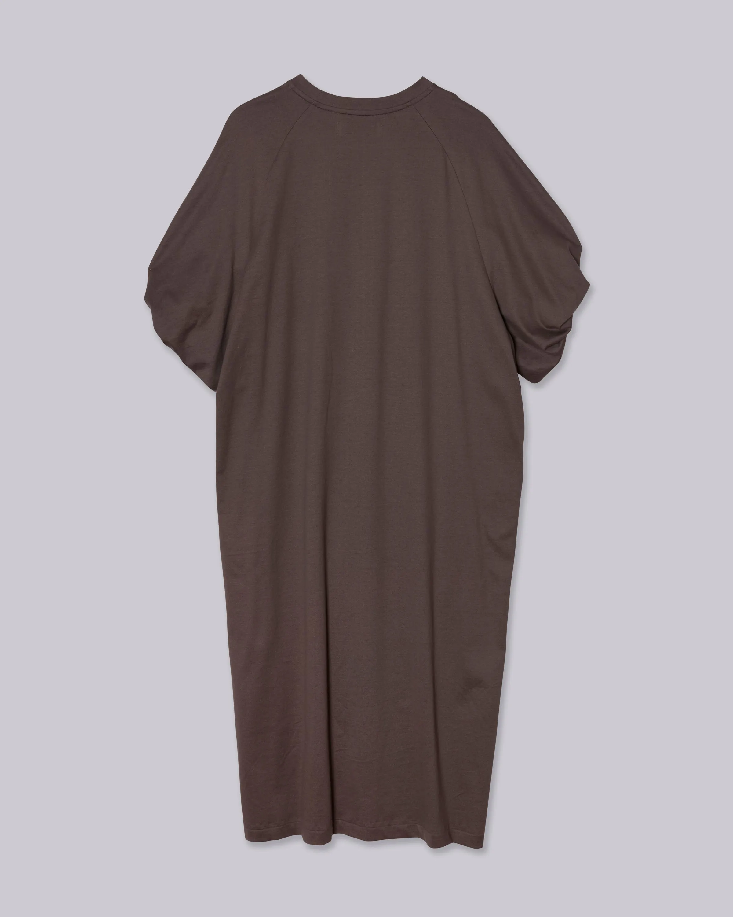 TWISTED SLEEVE TEE DRESS IN MOSS GRAY