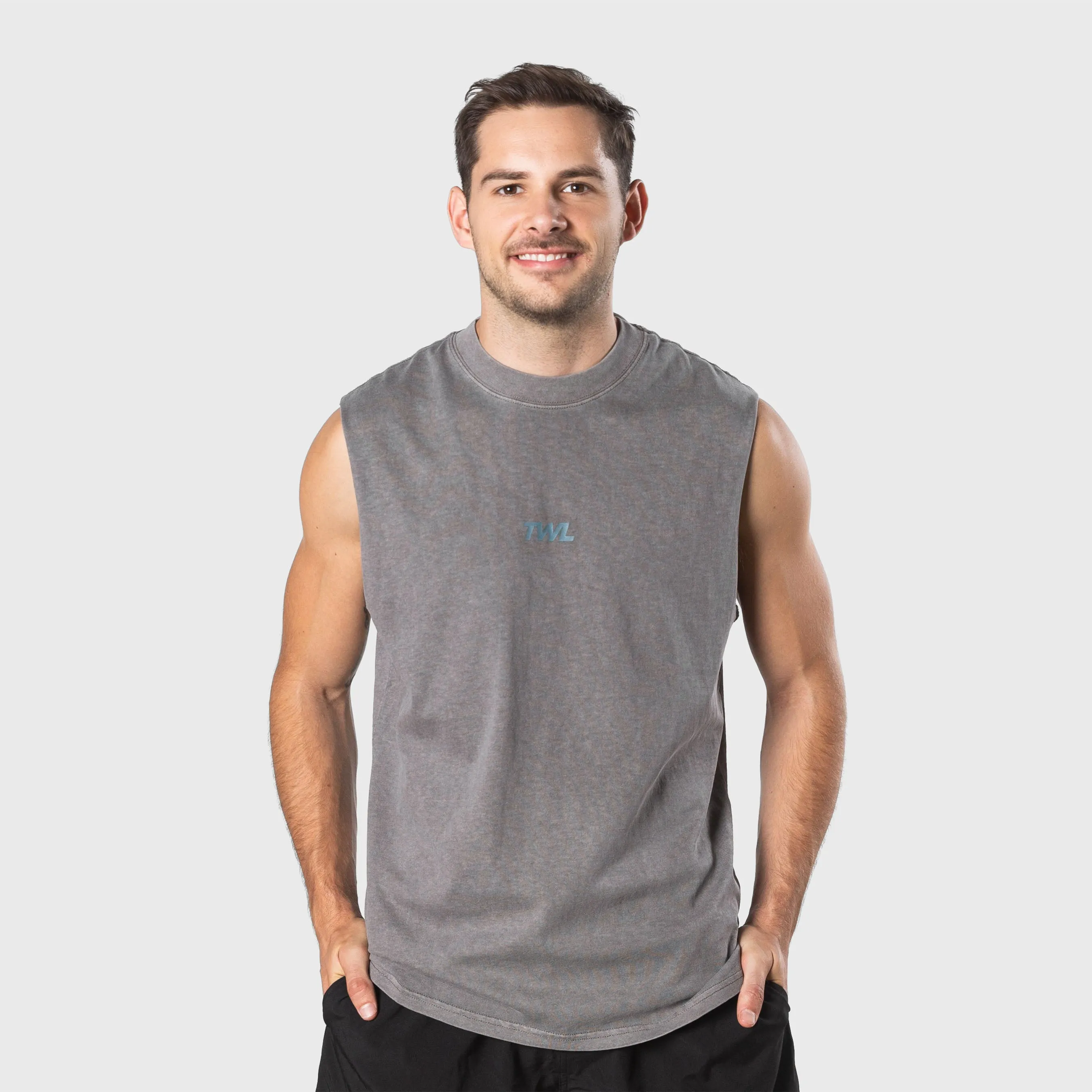 TWL - LIFESTYLE OVERSIZED MUSCLE TANK - WASHED GREY