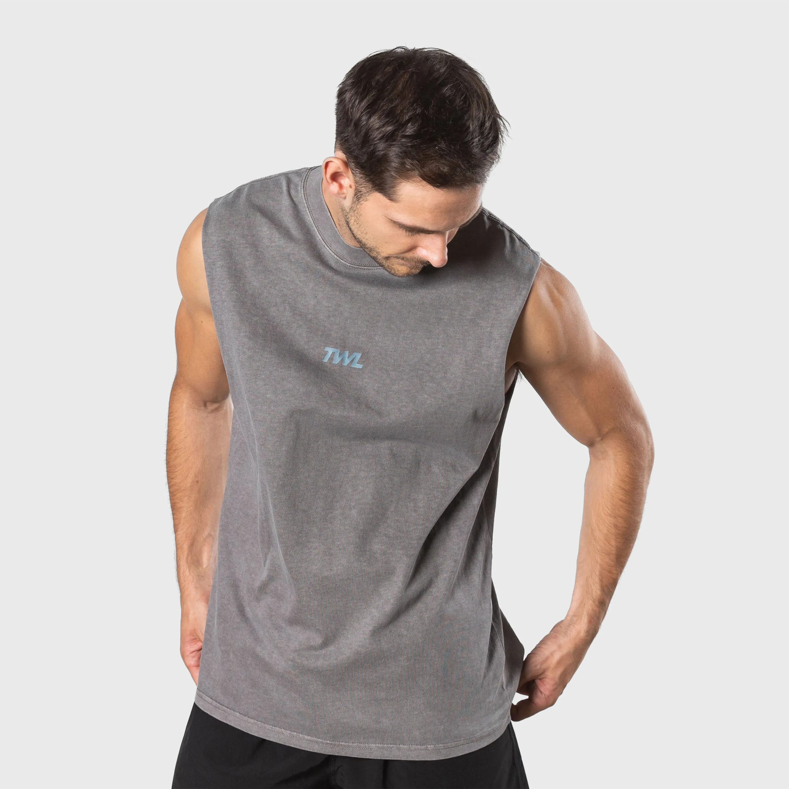 TWL - LIFESTYLE OVERSIZED MUSCLE TANK - WASHED GREY