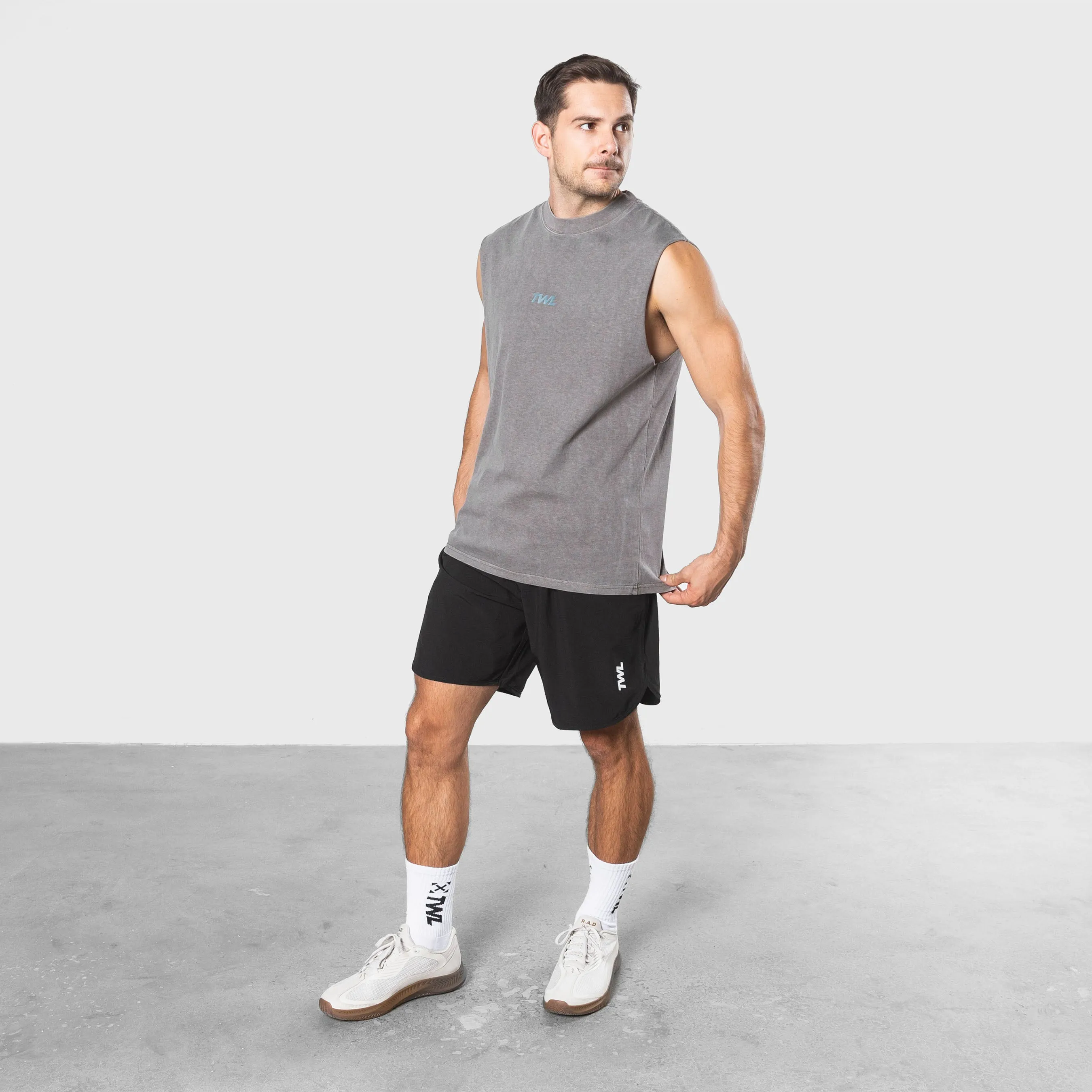TWL - LIFESTYLE OVERSIZED MUSCLE TANK - WASHED GREY