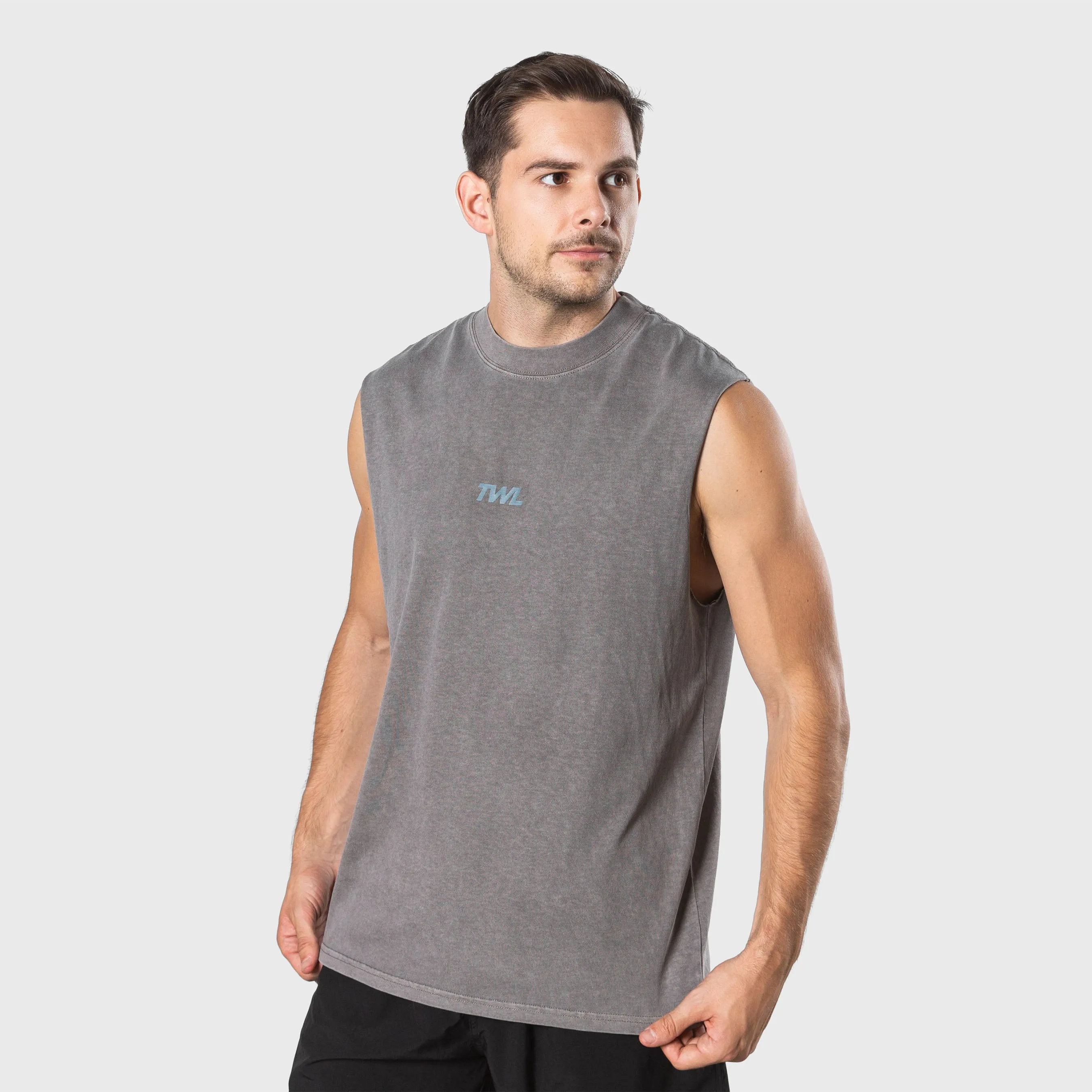 TWL - LIFESTYLE OVERSIZED MUSCLE TANK - WASHED GREY