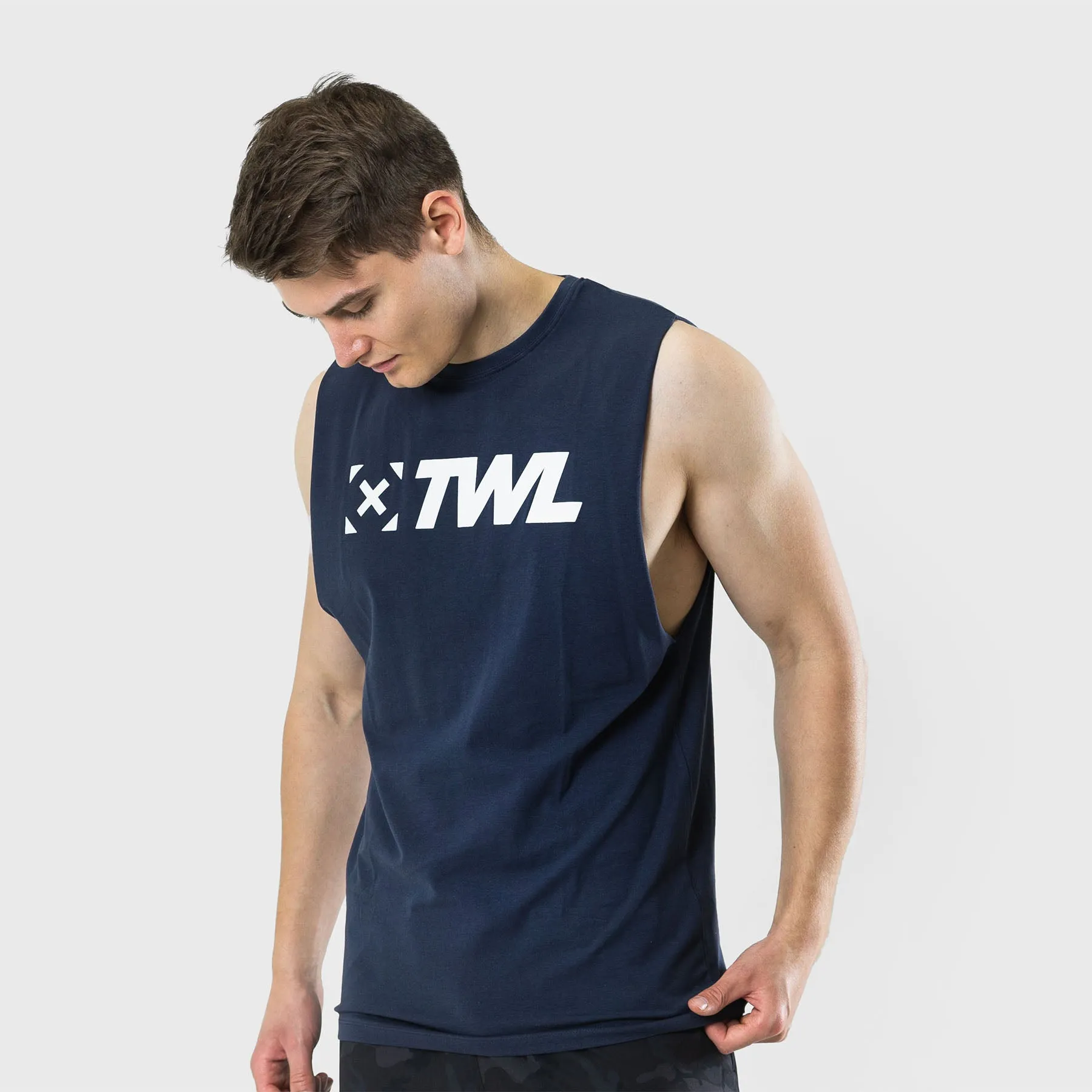 TWL - MEN'S EVERYDAY MUSCLE TANK - MIDNIGHT NAVY/WHITE