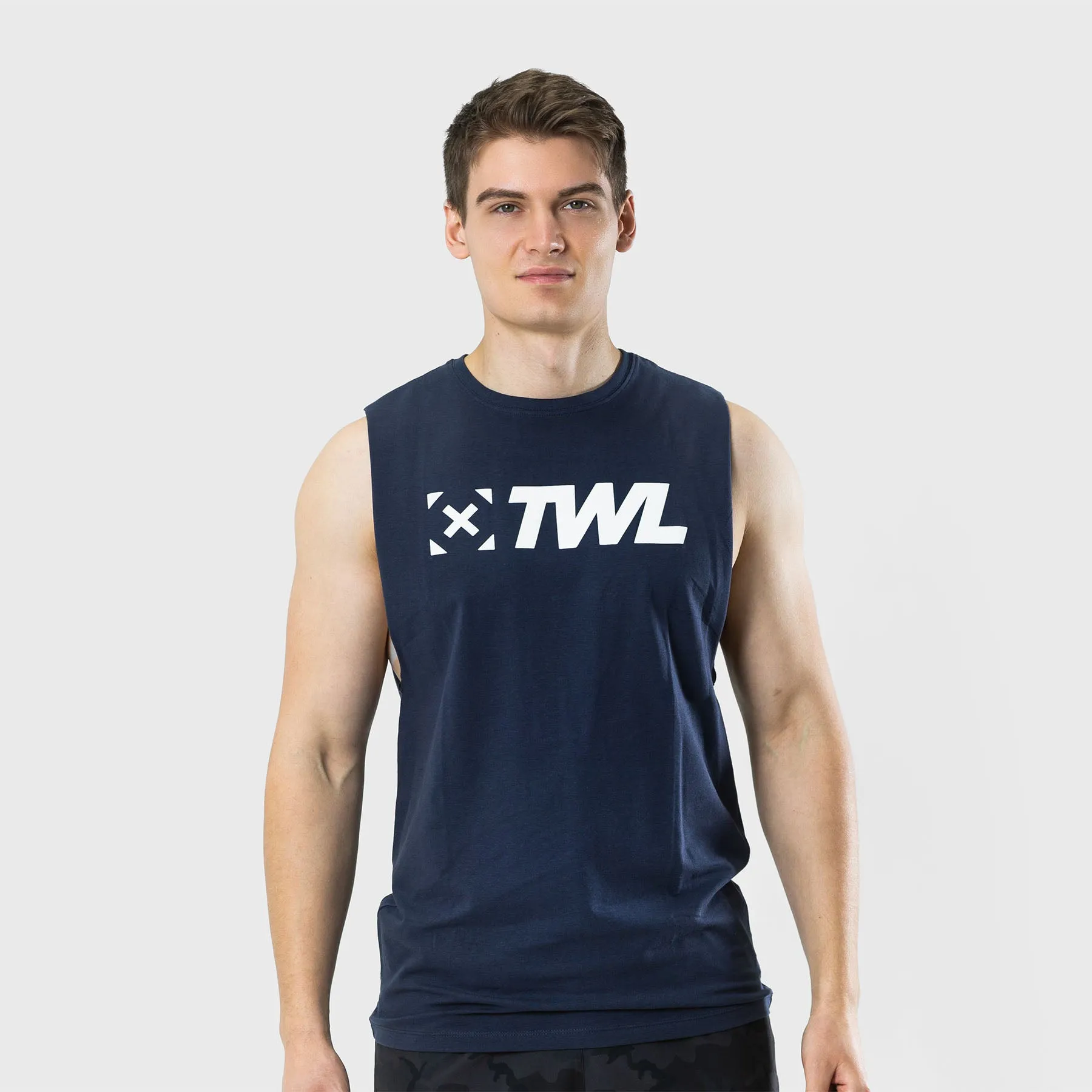 TWL - MEN'S EVERYDAY MUSCLE TANK - MIDNIGHT NAVY/WHITE