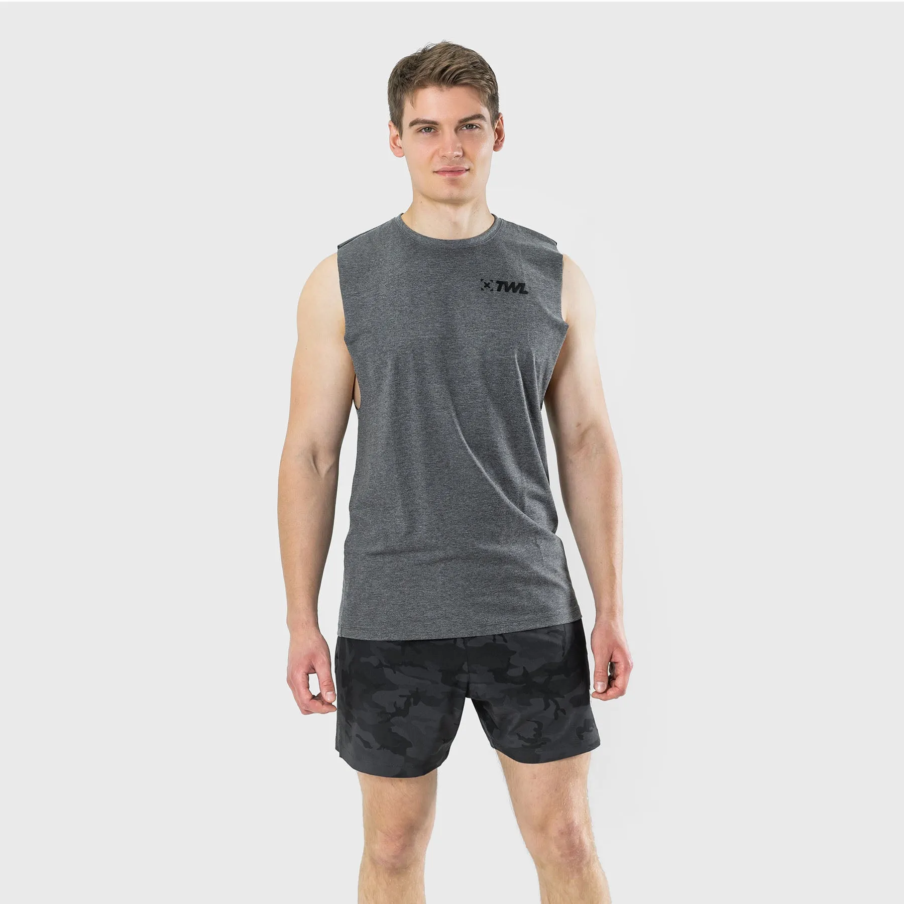 TWL - MEN'S EVERYDAY MUSCLE TANK SL - CHARCOAL MARL/BLACK