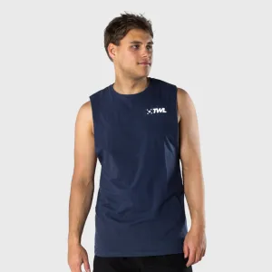 TWL - MEN'S EVERYDAY MUSCLE TANK SL - MIDNIGHT NAVY/WHITE