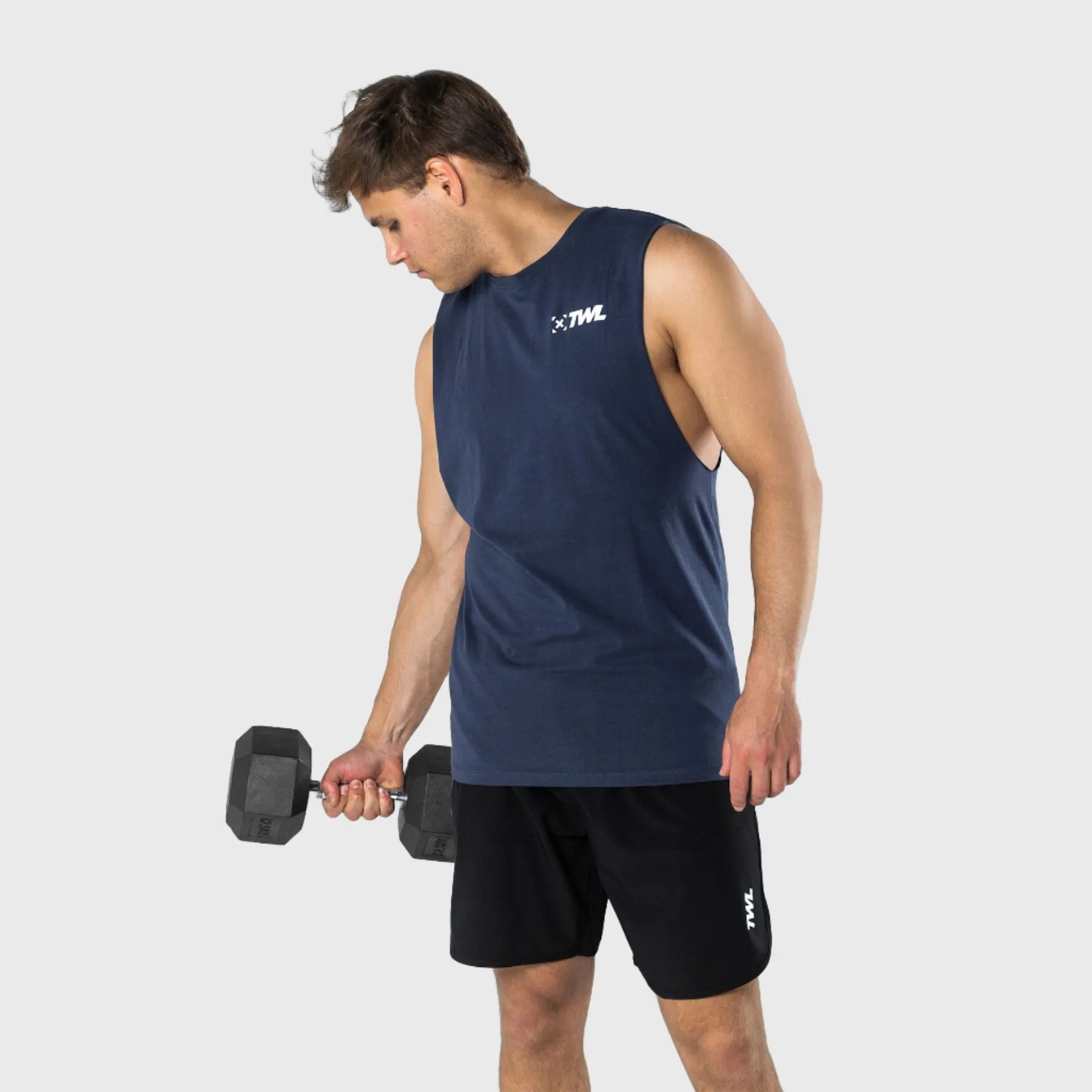 TWL - MEN'S EVERYDAY MUSCLE TANK SL - MIDNIGHT NAVY/WHITE