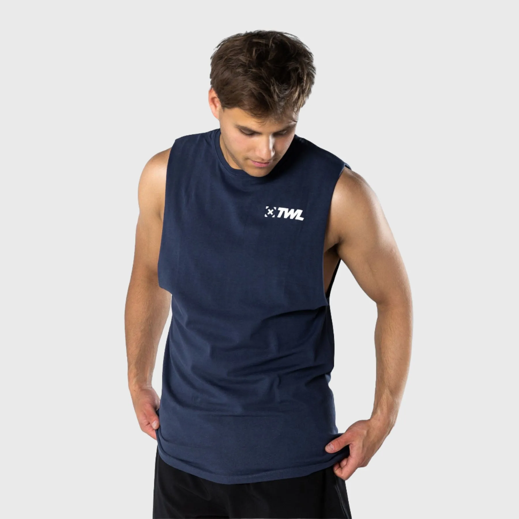 TWL - MEN'S EVERYDAY MUSCLE TANK SL - MIDNIGHT NAVY/WHITE