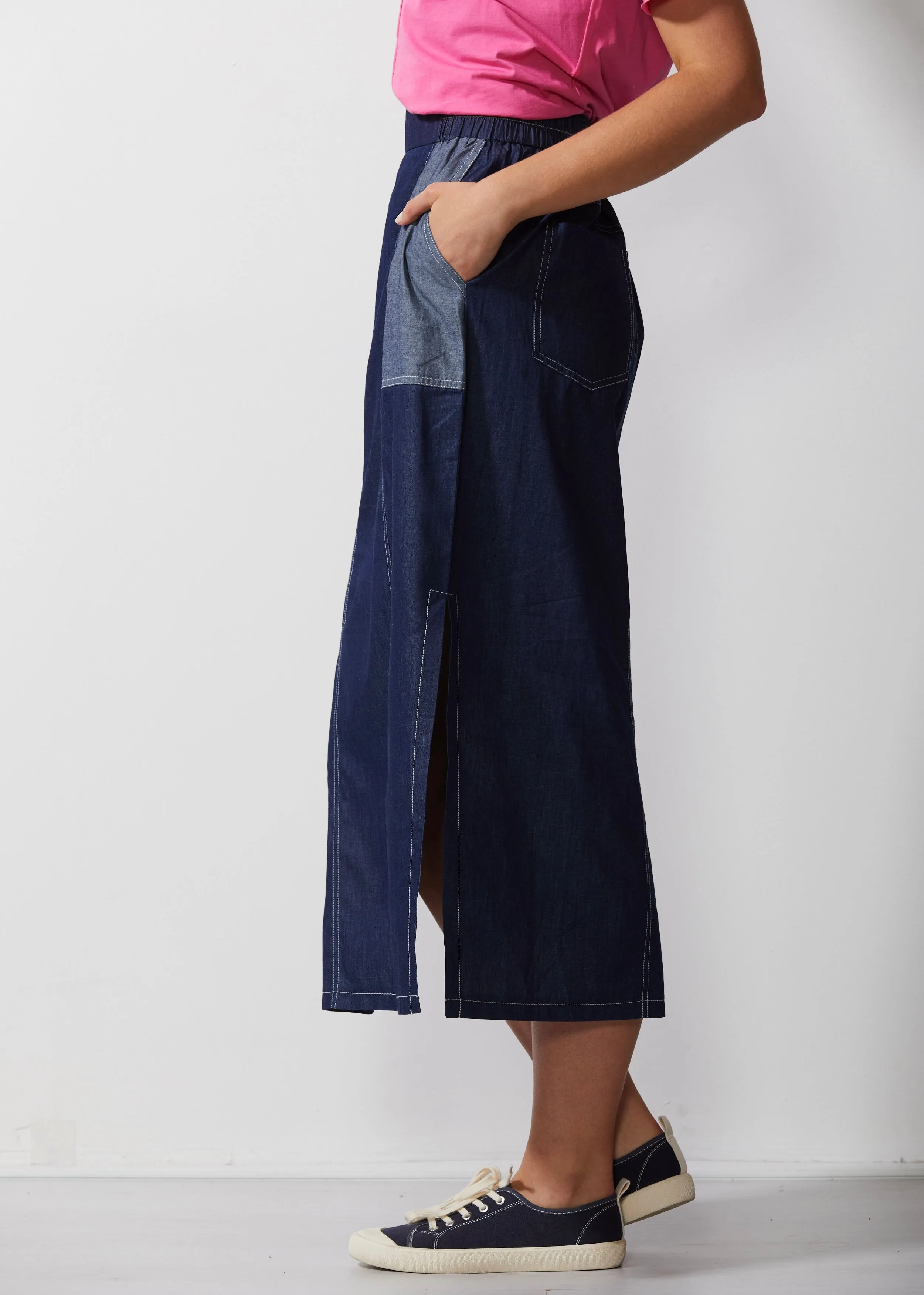 Two Tone Denim Skirt